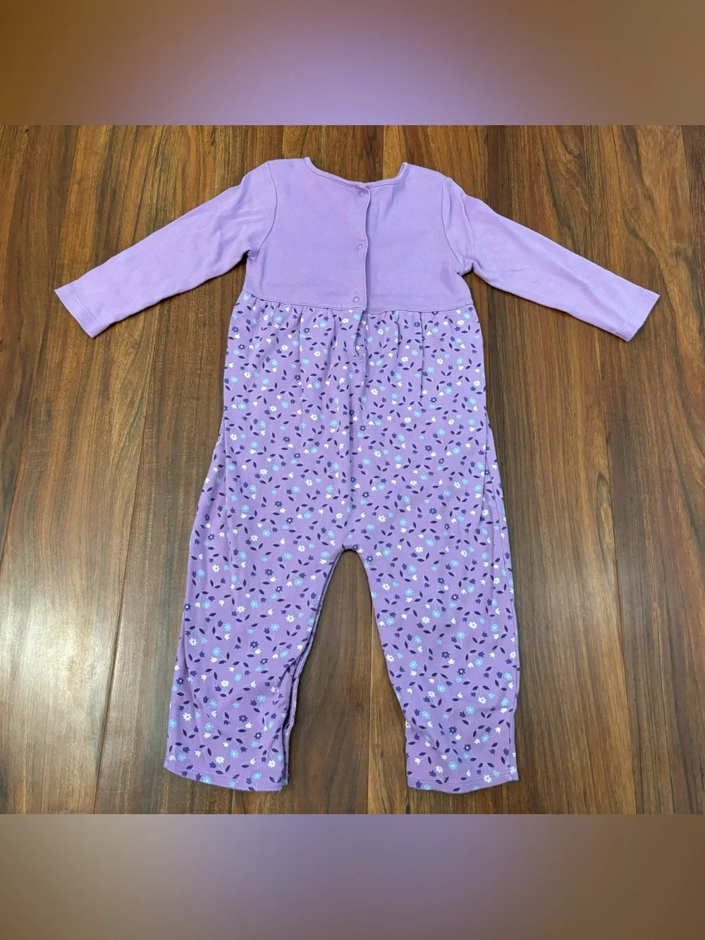 Baby Gap y2k Purple Floral long sleeve embroidered jumpsuit